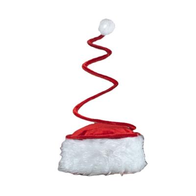 China Wholesale Creative Christmas Hat Christmas Decoration Christmas Gift Hat Santa Hat With Springs Christmas Decorations for sale