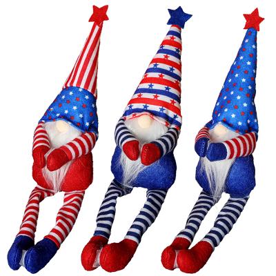 China Old man border dwarf stripe dot-hat hair Independence Day star five-pointed bottle set American flag faceless doll for sale