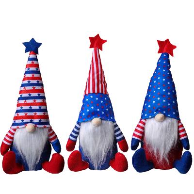 China Border Decor Items Rudolph Faceless Doll Figurines Home Furry Independence Day Hat Gnome Old Man for sale