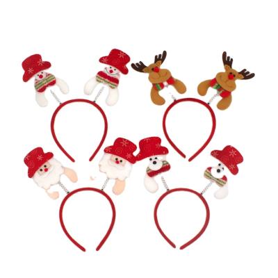 China Pile Reindeer Antler Hair Circle Christmas Kids Headband Headwear For Kids Xmas for sale