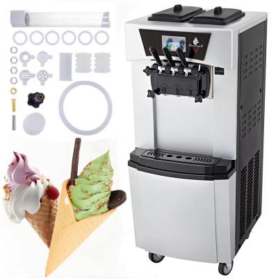 China Pum snack factory soft ice cream machine stand model 2200W with dual function of air compressor and pre-cooling for sale