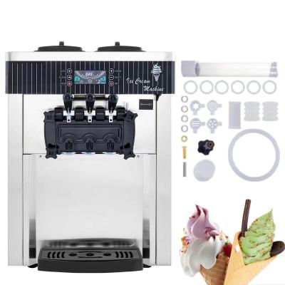 China 2200W 20-28L snack factory soft ice cream machine price per hour soft ice cream machine soft ice cream with LED display auto clean for sale