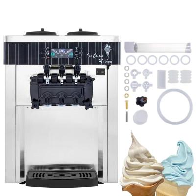 China Factory snack gongly ice cream machine 2200W 20-28L per hour soft serve ice cream machine with LED display auto clean for sale