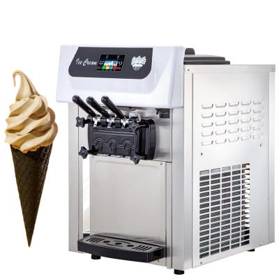 China 2200W Snack Factory Price Soft Ice Cream With Dual Function 20-28L Compressor And Precooling By Hourice Cream Roll Machine for sale