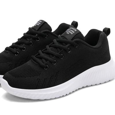 China Cushioning Breathable Non-slip Wear-resistant Women's Sports Casual Shoes Round Woven Toe Flight Upper Thick Bottom Light All-match for sale