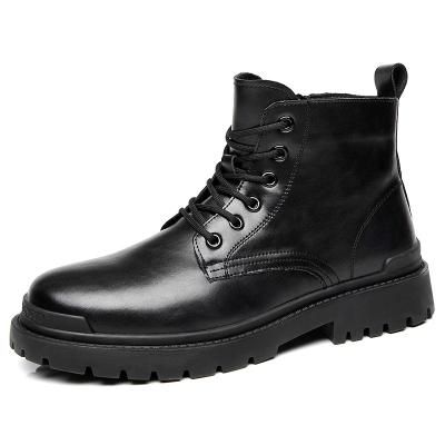 China Small Round Casual Handsome Thick Bottom Increased Breathable High Top Machining Boots Martin B Men's Snow Boots Wear-Resistant Non-Slip for sale