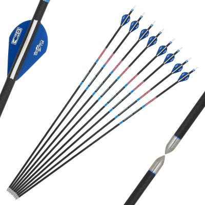 China Durable Archery Carbon Arrows ID6.2mm Spine300-800 With Target Point Vane Complete Arrows For Compound Bow Hunting for sale