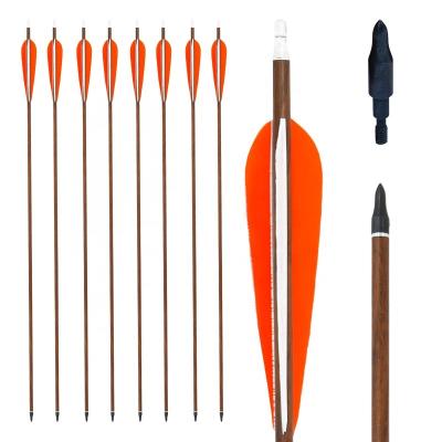 China Traditional carbon arrows archery sale gaze bow hunting carbon arrow wood grain pure shaft durable pure carbon arrows for sale