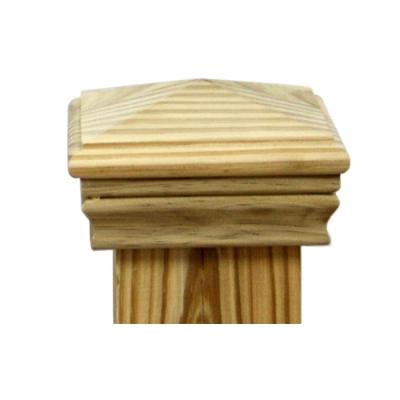 China Wholesale Popular Garden Decorative Outdoor Balcony Fence Post Cap Wood Stair Post Easily Assembled Wood Caps for sale