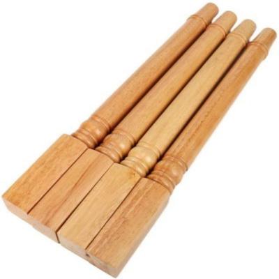 China Traditional Indoor Solid Wood Antique Pillars Balusters Fencing Wood Railing For Staircase Balcony Park Baluster Wooden Round Railing for sale