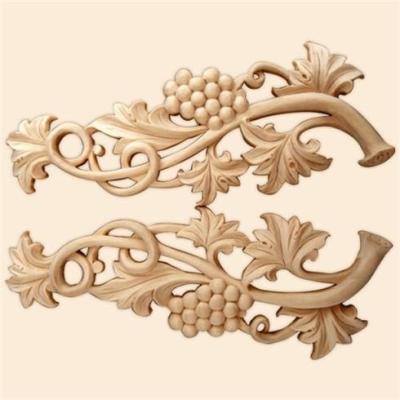 China Traditional Artistic Furniture Parts Corner Appliques Decals Hand Carved Onlay Wood Carving Decal Corner Corner Appliques for sale