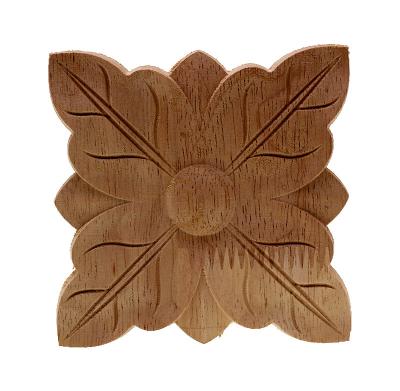 China Antique Imitation Furniture Appliques and Onlays Wood Corner Blocks Decorative Rosette Furniture Onlays for sale