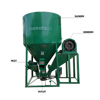 China Make Animal Feed Household Vertical Feed Mixer 500kg.1000kg Mixer Grinder Feed Machine For Farm Use for sale