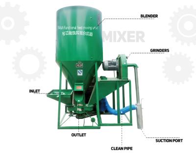 China Make Animal Feed High Quality Mixer Machine For Animal Feed Combine Animal Feed Grinder And Mixer for sale