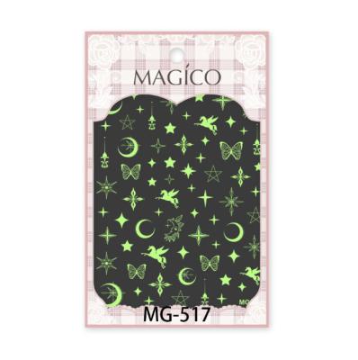 China Easy Apply Manicure Stickers Luminous Cartoon Face Butterfly Star Flame Love Nail Stickers Magico Nail Smile Stickers for sale