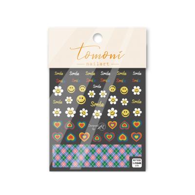 China Easy apply wholesale nail sticker for cute nail art tomoni sticker smile bear heart 5d nail sticker for beauty salon for sale