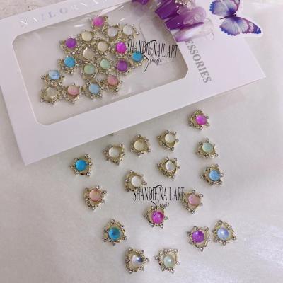 China Easy Apply Alloy Nail Charms Colorful Mermaid Multi Color Aurora Nail Art Jewelry 3d Nail Art Decoration for sale