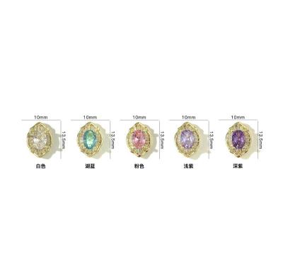 China Easy Apply Luxury Nail Charms 3d Zircon Charms Multi Color Snowflake Stone Gold Zircon Nail Jewelry 3d Nail Art Decoration for sale