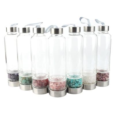 China China Popular Natural Healing Crystal Chips Bottle 550ml Crystal Water Bottle for sale