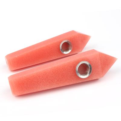 China Wholesale Orange Red Luminous Crystal Tobacco Pipes From China Quartz Crystal Smoking Pipes for sale