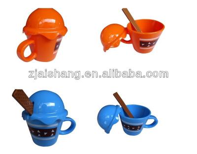 China Top Rate High Quality Food Grade Disposable European Fashionable Ice Cream Cup With Spoon Bpa Free for sale