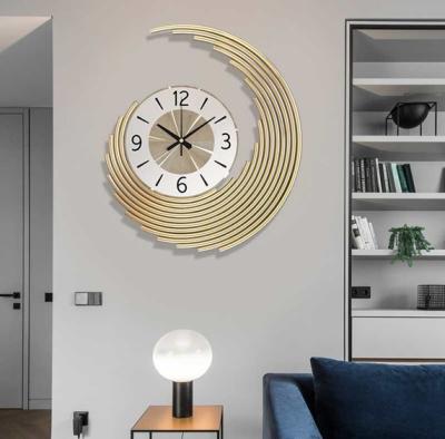 China Wholesale New Modern Nordic Classic/Postmodern Flower Peacock Home Decoration Living Room Metal Wall Clock for sale