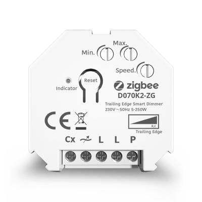 China PC 220V 250W Edgeless Mini Smart Zigbee Dimmer Switch Neutral Wire Remote Control for sale