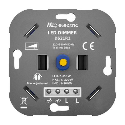 China Smooth Dimming Effect D621R1 Rear Edge EU Standard 150W Wall Lights 220V LED Dimmer Switch for sale