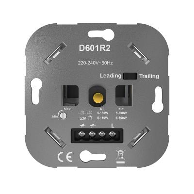 China 0-100% Dimming EU Standard Universal Press And Dimmer Rotary Control 220V 300W Max Led Dimmer Switch for sale