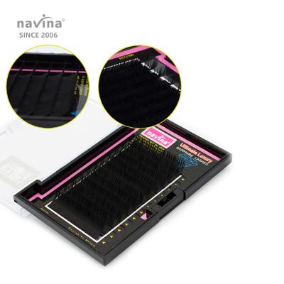 China Navina Mink Lashes Curl C D OEM Natural Black Soft Blend 0.15mm 8-14mm Customized Boxes Mink False Eyelashes Extension for sale