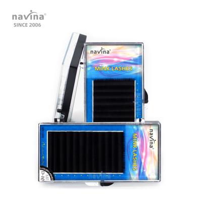 China Manufacturer 0.07mm 8mm-14mm Blend OEM Soft Curl C D Mink Long Navina Long False Eyelashes for sale