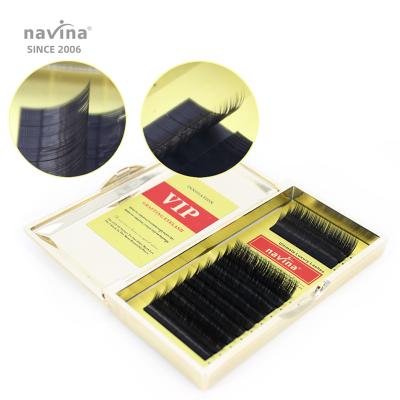 China OEM Natural Long Hair Navina False Eyelashes Extension Natural Synthetic Blend C D Eyelashes 0.07-0.15mm 8-15mm for sale