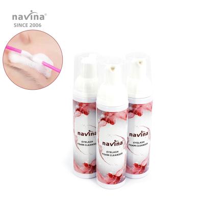 China navina 100ml eyelash extension detergent foam lashshampoo private label with factory wholesale price FZP-QJY-NV03 for sale