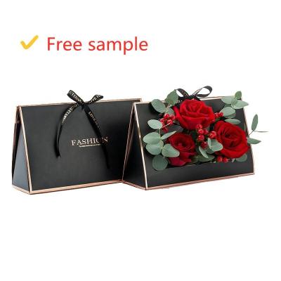 China SEEWIN Disposable High Quality Metallic Luxury Portable Flower Bag Flower Box for sale