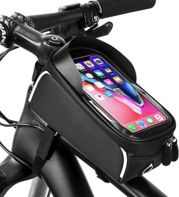 China Travel Outdoor Storage Waterproof Bike Bag Tube Pack Bike Phone Case Bike Phone Case PU Bike Bag Cycling Top Mount for sale