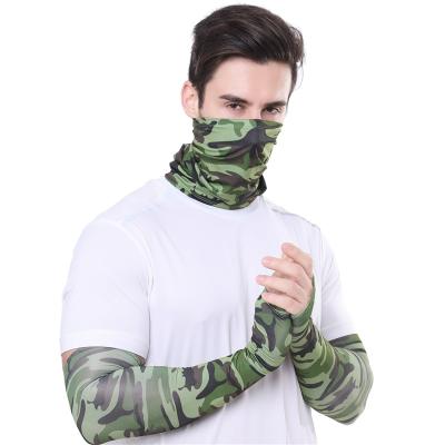 China Outdoor UV Ice Windproof Summer Arm Cover Set Sunscreen Silk Recycling Set Face Cover and Face Cover for sale