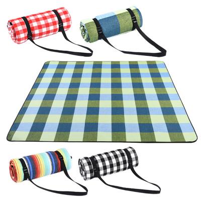 China Double Layers Outdoor Portable Fleece Blanket Waterproof Picnic Beach Cushioning Portable Mat for sale