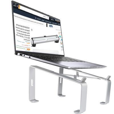 China Yicosun Ergonomic Aluminum Silver Multi-angle Laptop Stand Ventilation Desktop Computer Stand With Heat-duct for sale