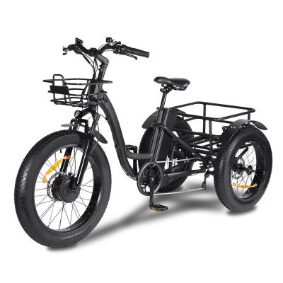 China Aluminum alloy three wheel electric bikes with LCD display, 500W electric tricycle for adults, 3 wheel motorized bicycle US EU shipping in stock for sale