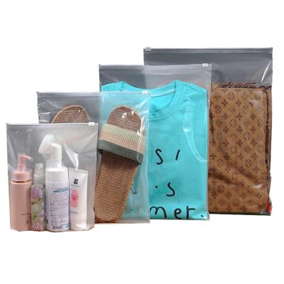 China Custom Logo Printing Materials Recycled Eco Friendly Clear Ziplock Garment Packaging Plastic Bags With Zipper Garment Opp Other Plastic Bags for sale