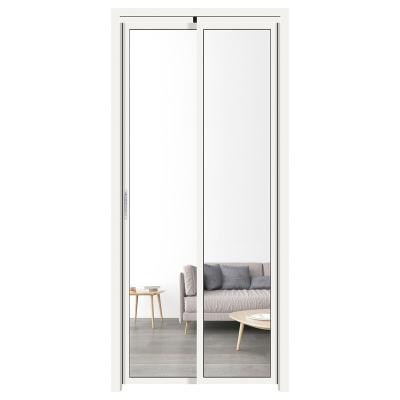 China BONIWA Double Screen Magnetic Aluminum Front Entry Door Bathroom Glass Swing Doors for sale