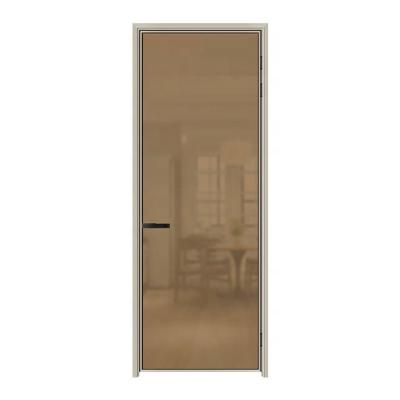 China BONIWA ECO Waterproof Aluminum Door Profile Double Glass Aluminum Door For Toilet With Handle High Quality Aluminum Profile 2.0 Thickness for sale