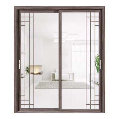 China BONIWA Double Screen Magnetic Aluminum Front Entry Door Bathroom Glass Swing Doors for sale