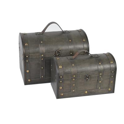 China Retro Storage Plywood Metal Rivet Decoration Suitcase for sale