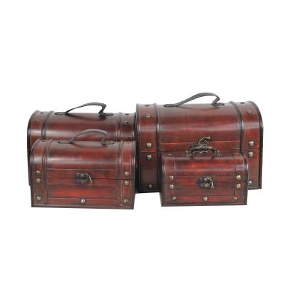 China Viable Handmade Storage Box Wooden Buckle Lock Treasure Box for sale