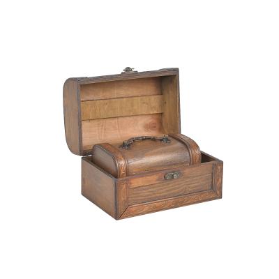 China Mini Jewelry Storage Wooden Treasure Viable Box for sale