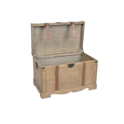 China Sustainable Wholesale Vintage Storage Handmade Wooden Trunk for sale