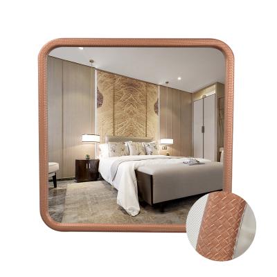 China Hotel Modern Decorative Modern Wooden Border Wall Hanging Square Mirror for sale