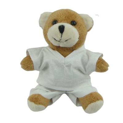 China Lovely Plush Soft Stuffed Light Brown Doctor Teddy Bear Key Chain for sale