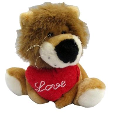 China Plush Best Made Wholesale Soft Plush Lion Key Chain With Red Heart for sale